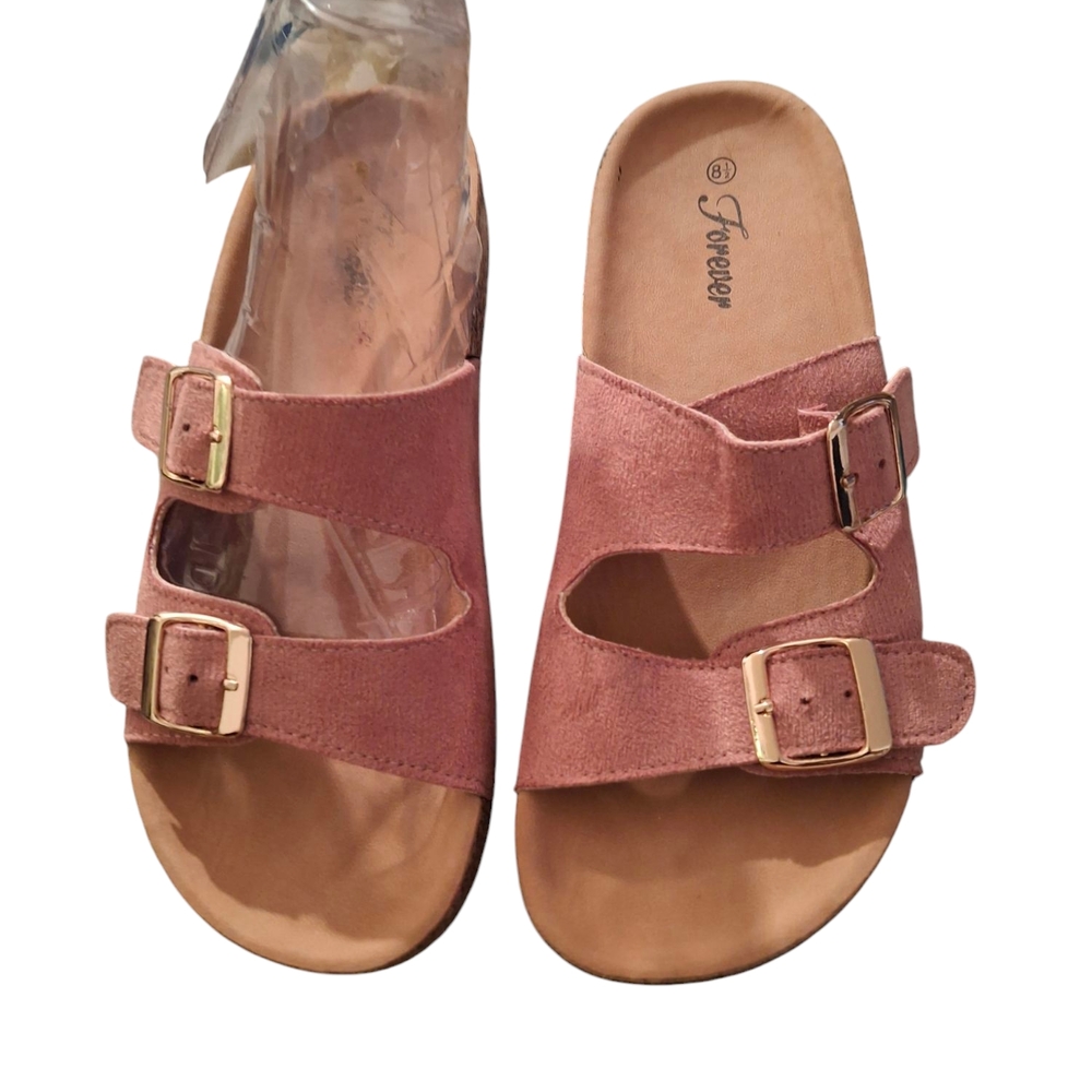 FOREVER BRAND SIZE 8.5 Comfortable Pink Sandals with Buckle Straps